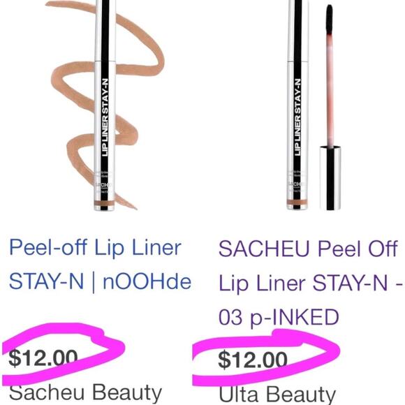 SACHEU BEAUTY 2 PACK!! LIP LINER STAY-N Peel-Off Lip Liner Stain BUNDLE | NOOHDE - Picture 2 of 15